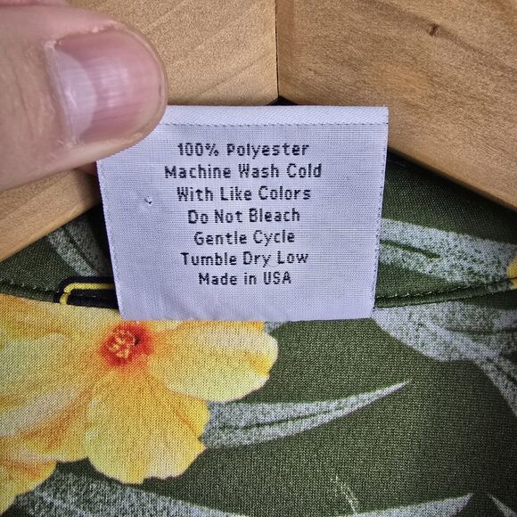 US Army Hawaiian AE Sport Shirt Mens Size Medium Button Up Floral Aop USA Made - Picture 6 of 8